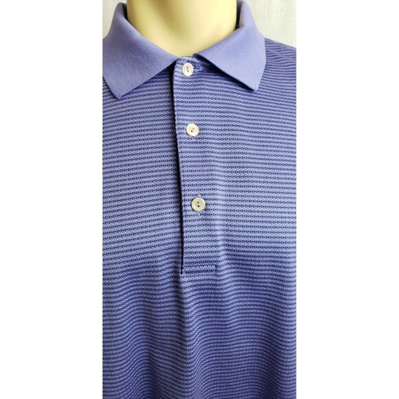 Peter Millar Polo Shirt XL Check Purple 100% Cotton Golf Sports Outdoor Dad Nerd - Picture 2 of 6